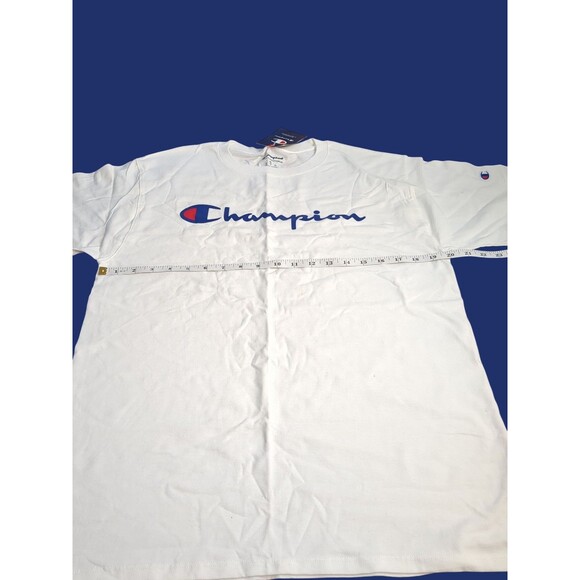 Champion Mens Medium 38-40  Royal White Script Logo Classic Jersey  T-Shirt  NWT - Picture 4 of 8